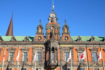 Fototapeta premium Malmo city, Sweden - the Town Hall (Radhus). Local government building.