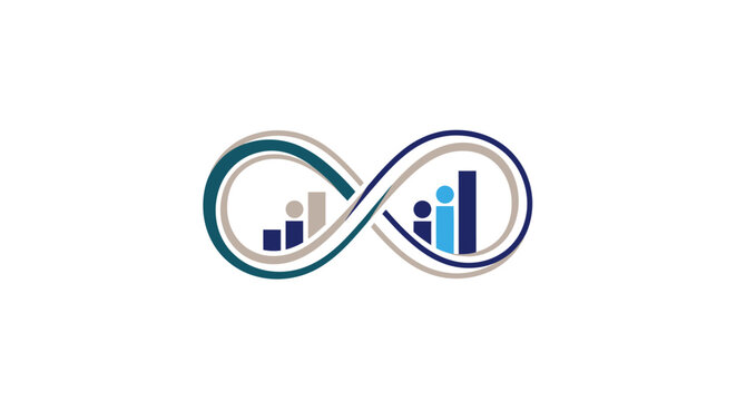 Abstract illustration of financial data analysis and endless growth in business
