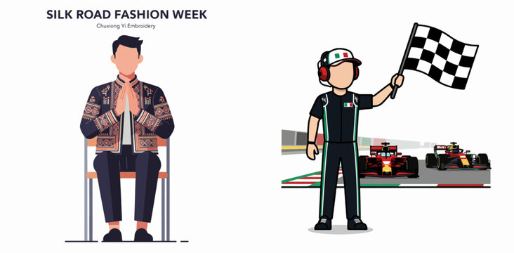 Silk Road Fashion Week meets Formula 1 racing celebration with Chuxiong Yi embroidery