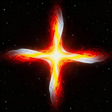 Cosmic Cross Nebula in Starry Space