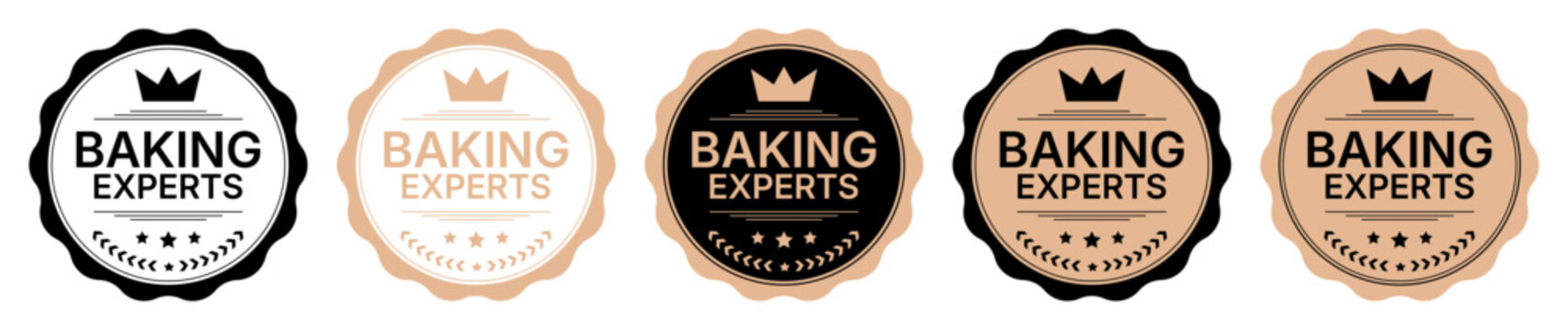 Baking Experts Badge Collection with Premium Quality Labels and Vintage Bakery Certification Seals