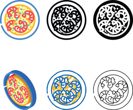 gambas al ajillo spanish cuisine color icon vector. stylized gambas al ajillo spanish cuisine sign. isolated symbol illustration