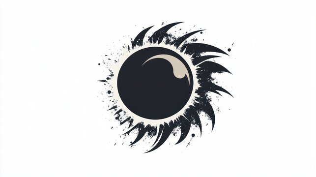 Solar eclipse abstract art, space design, cosmic background, graphic design element