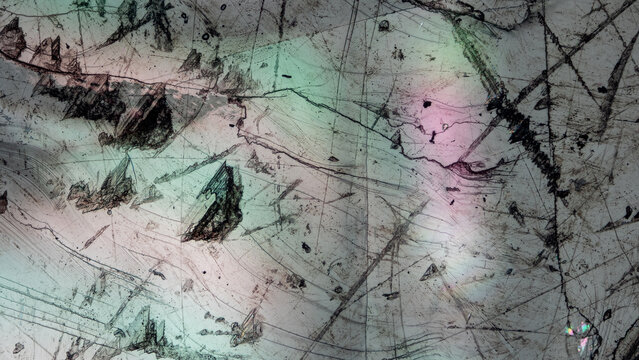 Microscopic texture of Iceland spar crystal under reflected light microscope