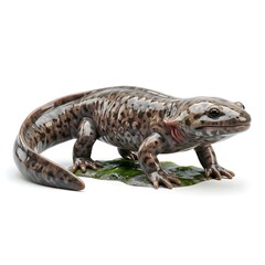 Fototapeta premium Realistic ceramic salamander figurine detailed reptile sculpture