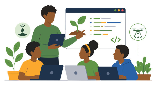 Team of developers collaborating on programming project.