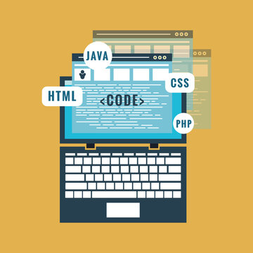 Web Development concept, programming and coding