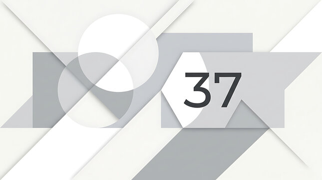Modern geometric logo design with number 37 illustration