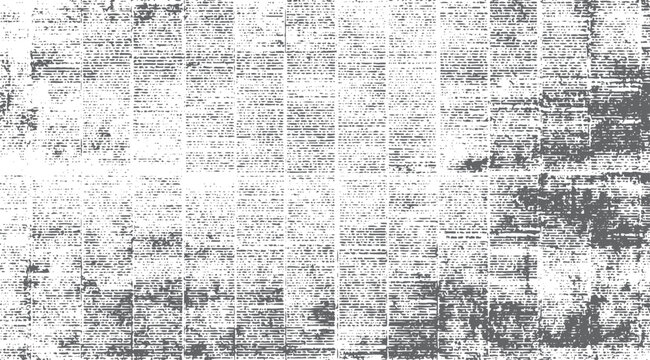 Distressed illegible newspaper column print texture