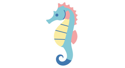 Cute Cartoon Seahorse Illustration, Ocean Life, Marine Animal, Vector Art © Fatria