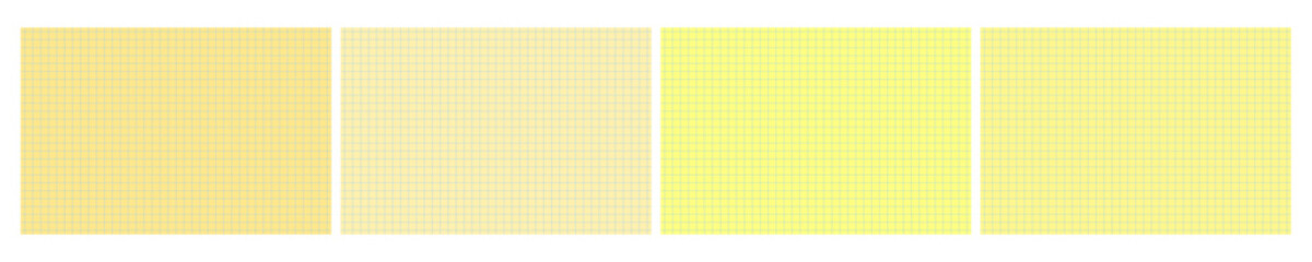 Set of yellow legal pad pages with grid designs © dniprodd