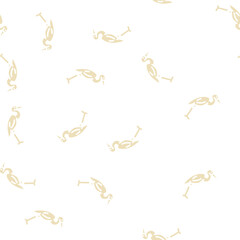 Naklejka premium heron bird glyph vector seamless pattern. heron bird signthin illustration