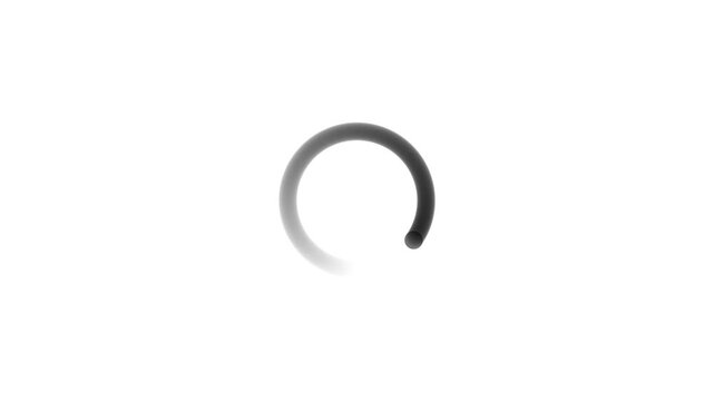 A circular loading progress indicator with a soft grey gradient effect rotating on a clean white background for digital user interfaces