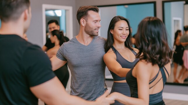 Dance Partners Enjoying a Class Together