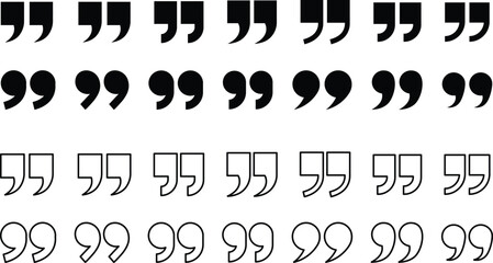 Black quotation mark icons. typography speech text and communication sign. talk and dialogue concept. quotation symbols for dialogue © Sultana Design
