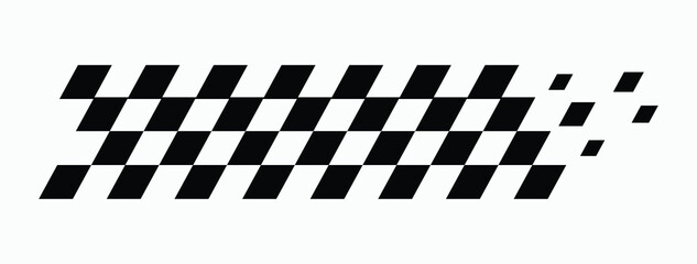 Obraz premium checkered racing motion stripe . simplified motorsport flag squares fading forward. creative motorsport visuals. automotive tuning and motorsport designs