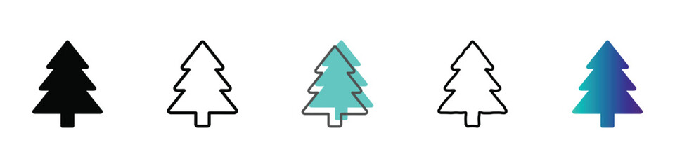 Fototapeta premium Tree icon set. Vector illustration