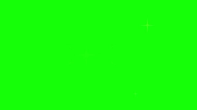 Glowing starburst effects on green screen background