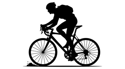 Naklejka premium CAD tree lines Tree Cycling silhouette, bicycle vector, bike rider icon, sports illustration vector