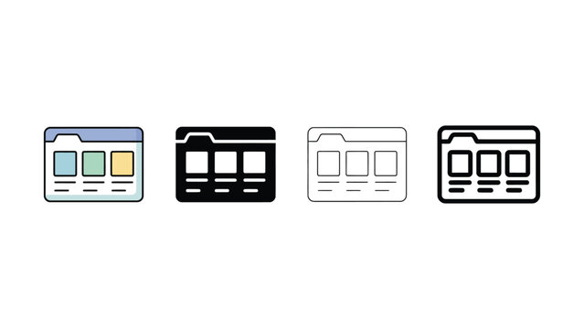 Four different colored file folder icons on white background