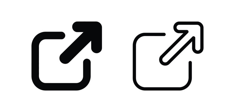 External link or share icon for web and app interfaces, clean vector illustration