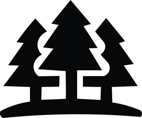 Obraz premium Forest and pine trees icon