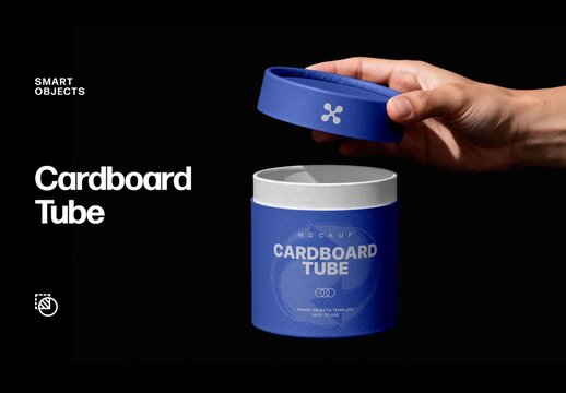 Cardboard Tube Mockup For Packaging And Branding Design