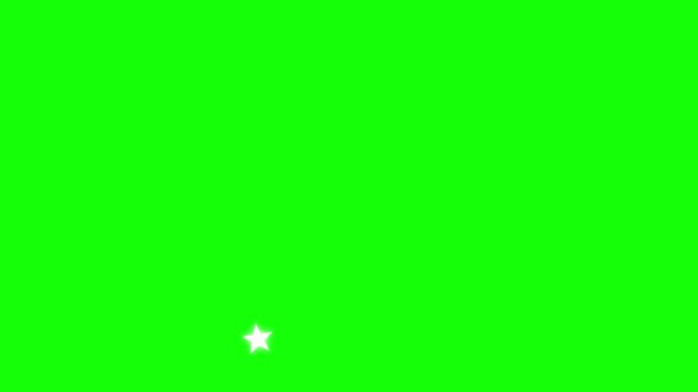Sparkling white starburst effects on green screen background