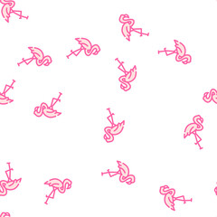 Naklejka premium flamingo bird vector seamless pattern flamingo bird sign illustration