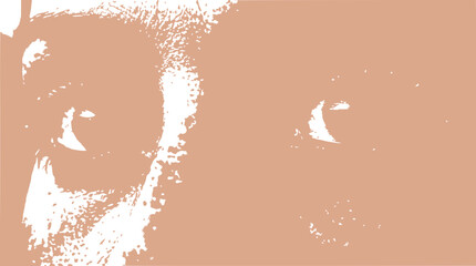 Fototapeta premium Close-up Abstract Human Eyes, Minimalist Design, Brown and White Tones