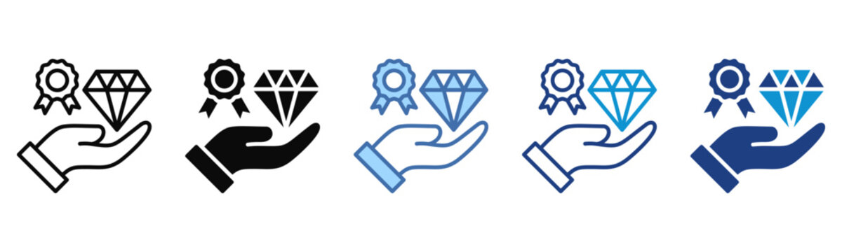 Value Proposition icon set multiple style collection