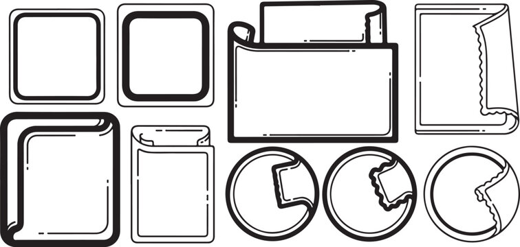 Flat pack box and envelope vector icons set with circular shapes Vector