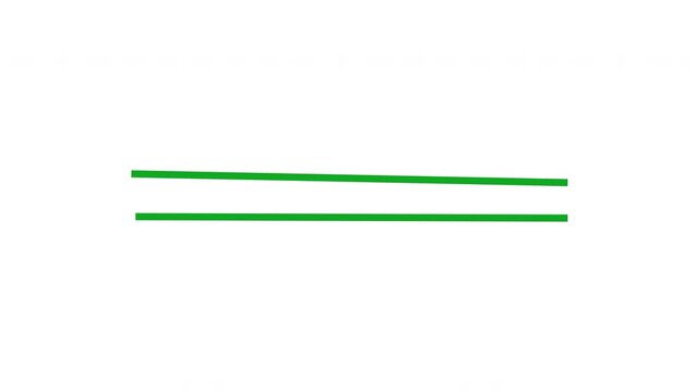 Green Parallel Lines Icon. Minimalist Design, Symmetry, And Balance Representation Motion Graphic. Geometric Art And Abstract Concept