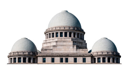 Neoclassical Building with Three Domes and Stone Facade © Anneliese