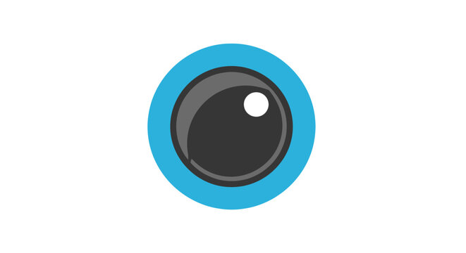 Abstract eye symbol icon representing vision, observation and visual perception on white background