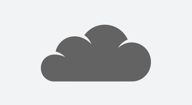 Minimalist cloud icon design in gray scale on a neutral white background no comma at the end