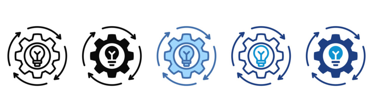 Business Process icon set multiple style collection