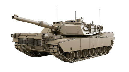 Modern military tank with large cannon and tracks © Aino
