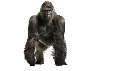 Fototapeta premium Silverback gorilla standing on all fours, looking forward