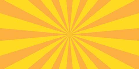 Fototapeta premium Circus background. Starburst radial pattern. Spiral yellow orange rays form comic book vintage backdrop. Circus, carnival, summer fair or chapiteau poster. Vector illustration.