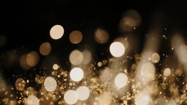 sparkling gold and white bokeh lights