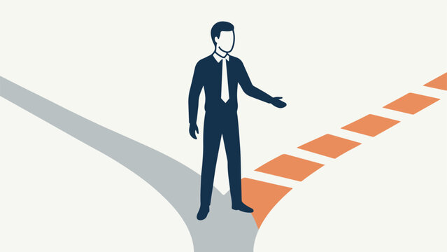 Professional Decision Tree and Career Path Evaluation Concept Illustration