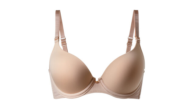 Nude seamless padded bra with adjustable straps and underwire
