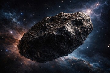 Fototapeta premium Asteroid floating in space.