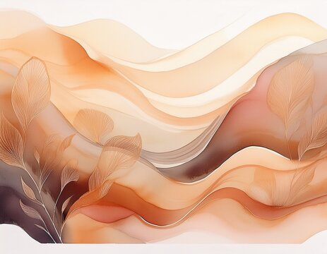 soft watercolor blends earthy tones