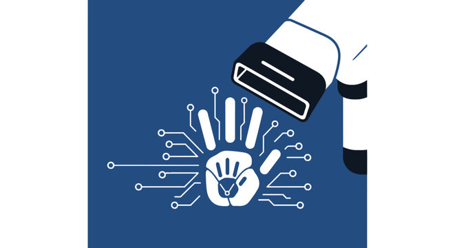Biometric hand print scan with circuit board neural pathways