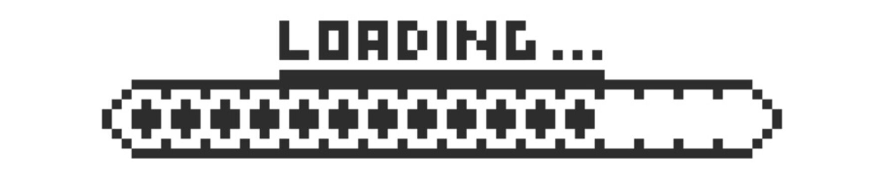 Loading Bar Progress Retro Pixel Style