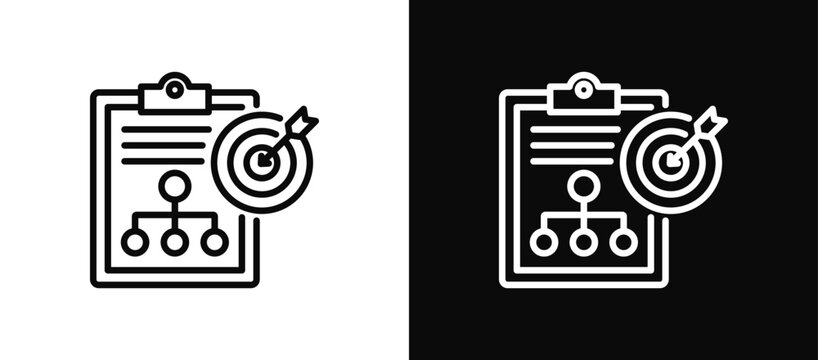 Scenario Planning icon set black and white
