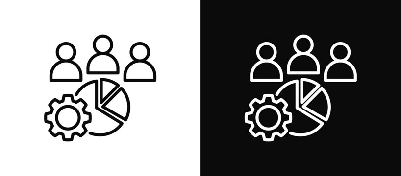 Resource Planning icon set black and white