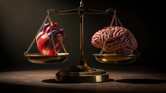 Firefly symbol exploring the delicate balance between heart and brain emotions and logic concept
